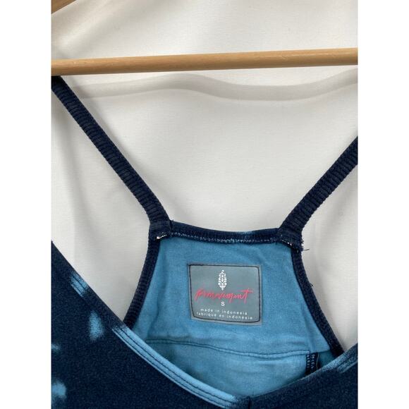 Free People S blue pattern hot shot onesie jumpsuit - Picture 4 of 5